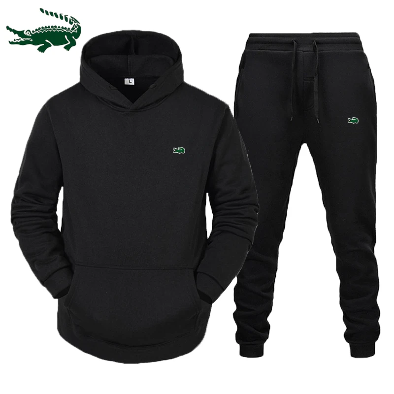 Top Trends: 2023 New High Quality Men's Casual Sports Hooded Plush Sweater Pullover+ Outdoor Running Pants Set Shoppable Styles