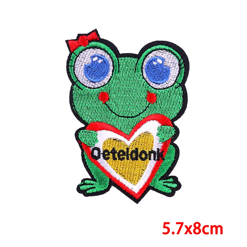 Top Trends: Embroidery Patch Stickers DIY Heartshaped Frog Netherland Oeteldonk Party Carnival Cartoon Applique Iron On Patches For Clothing Shoppable Styles - Image 6