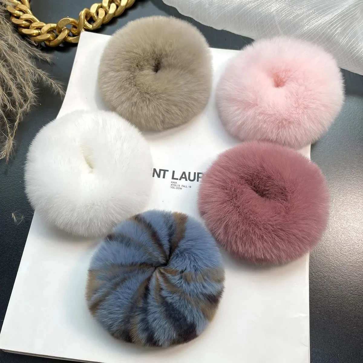 Top Trends: Women Cute Rabbit Fur Headbands Elegant Simple Personality Hair Rope Girl Korean Elastic Rubber Bands Fashion Hair Accessories Shoppable Styles