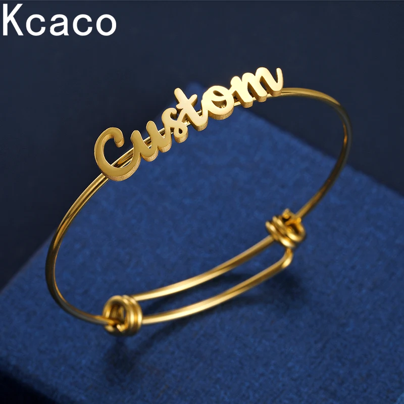 Top Trends: Customized Classic Nameplate Name Bracelet Personalized Custom Cuff Bangles Women Men Rose Gold Stainless Steel Jewelry Shoppable Styles