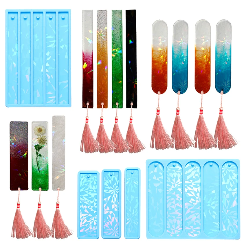 Top Trends: New Laser Bookmark Silicone Mold Multi Shape Epoxy Resin Mould Holographic Light For DIY Decor Craft Jewelry Making Tools Shoppable Styles