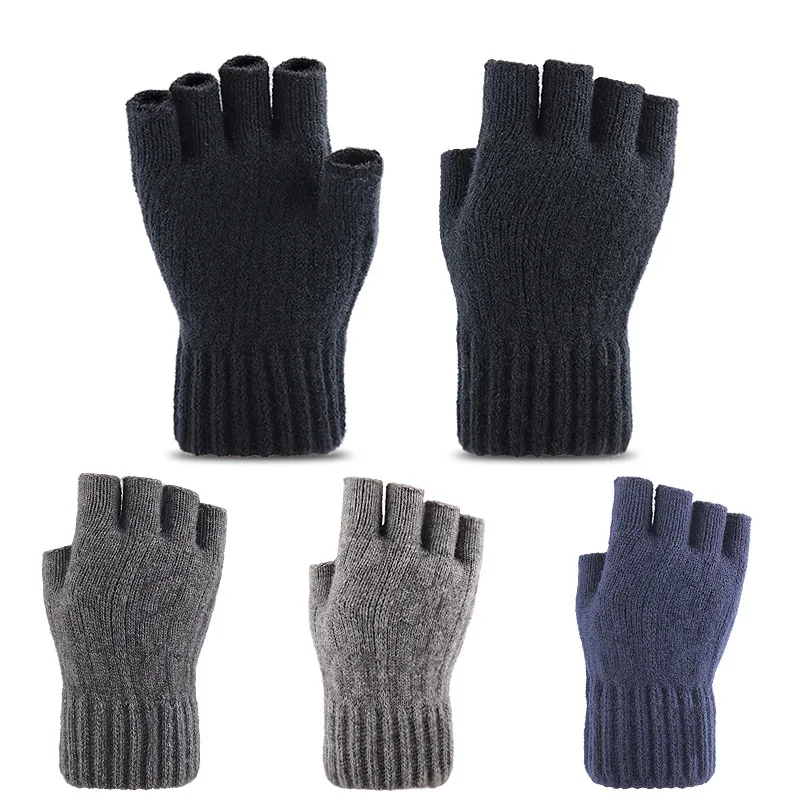 Top Trends: Solid Arthritis Fingerless Screen Gloves Compression Winter Flexible Thicken Warm Unisex Outdoor Half Finger For Men Women Shoppable Styles