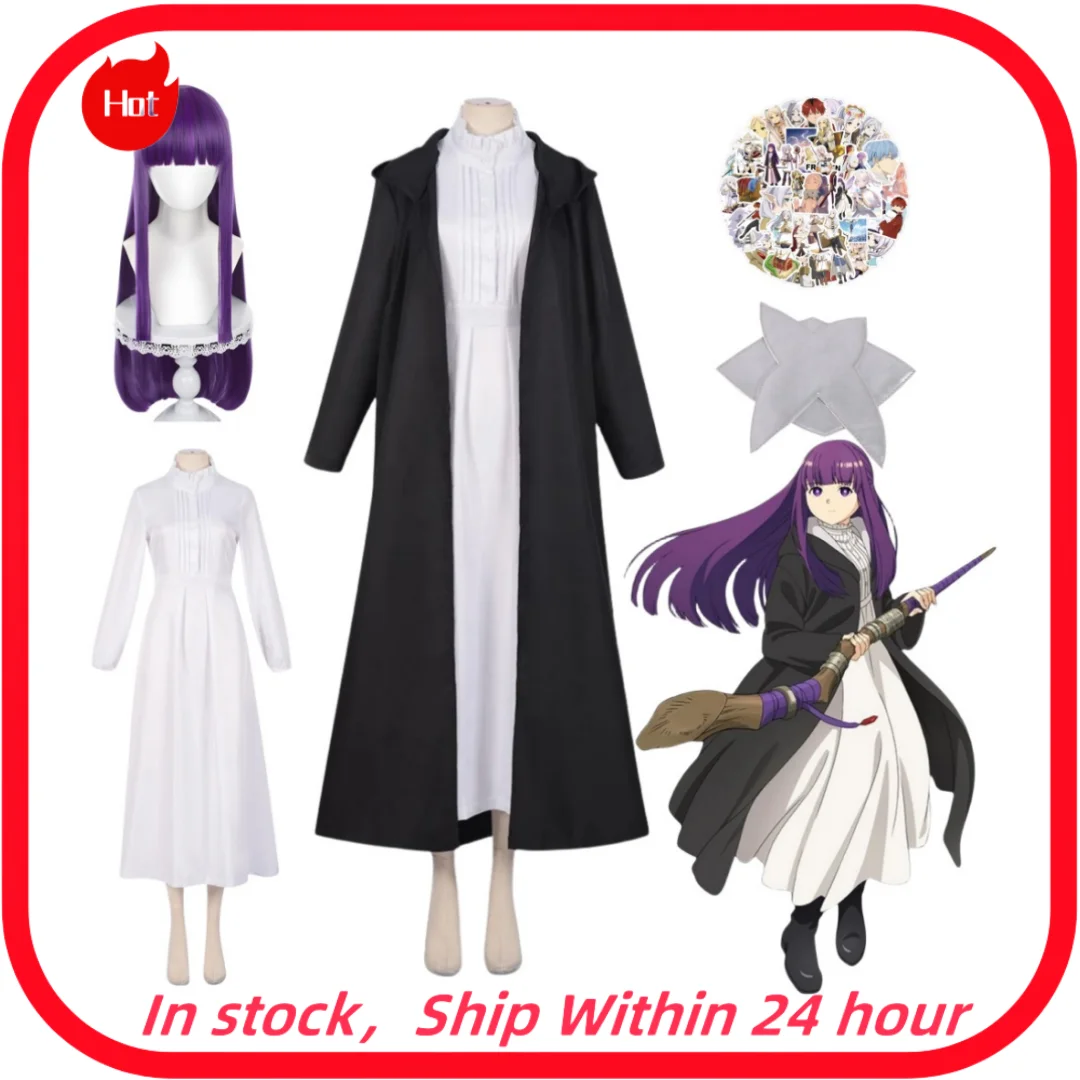 Top Trends: Frieren Beyond Journey's End Magician Fern Cosplay Dress Coat Wig Sticker Suit Anime Halloween Chirstma Party Costume Shoppable Styles