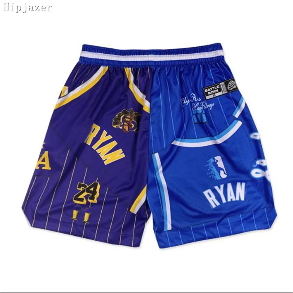 Top Trends: 2024Men Basketball Shorts 24 # 8 # European American Style Slam Hiphop Street Basketball Shorts Training Running Shorts Shoppable Styles - Image 3