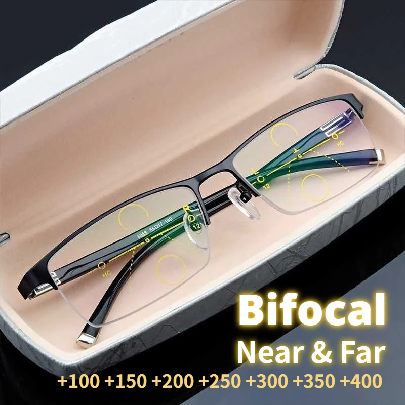 Top Trends: Business Style Bifocal Reading Glasses Women Men Progressive Vision Adjustment Eyeglasses Converted Light Multifocal + 1.0 TO+ 4.0 Shoppable Styles