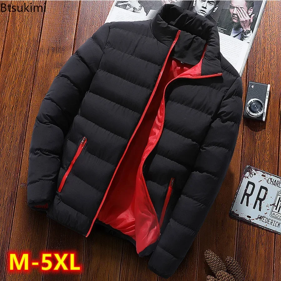 Top Trends: New Men's Thick Warm Parka Jackets Autumn Winter Casual Men's Outwear Coats Solid Male Windbreak Cotton Padded Down Jacket M-5XL Shoppable Styles