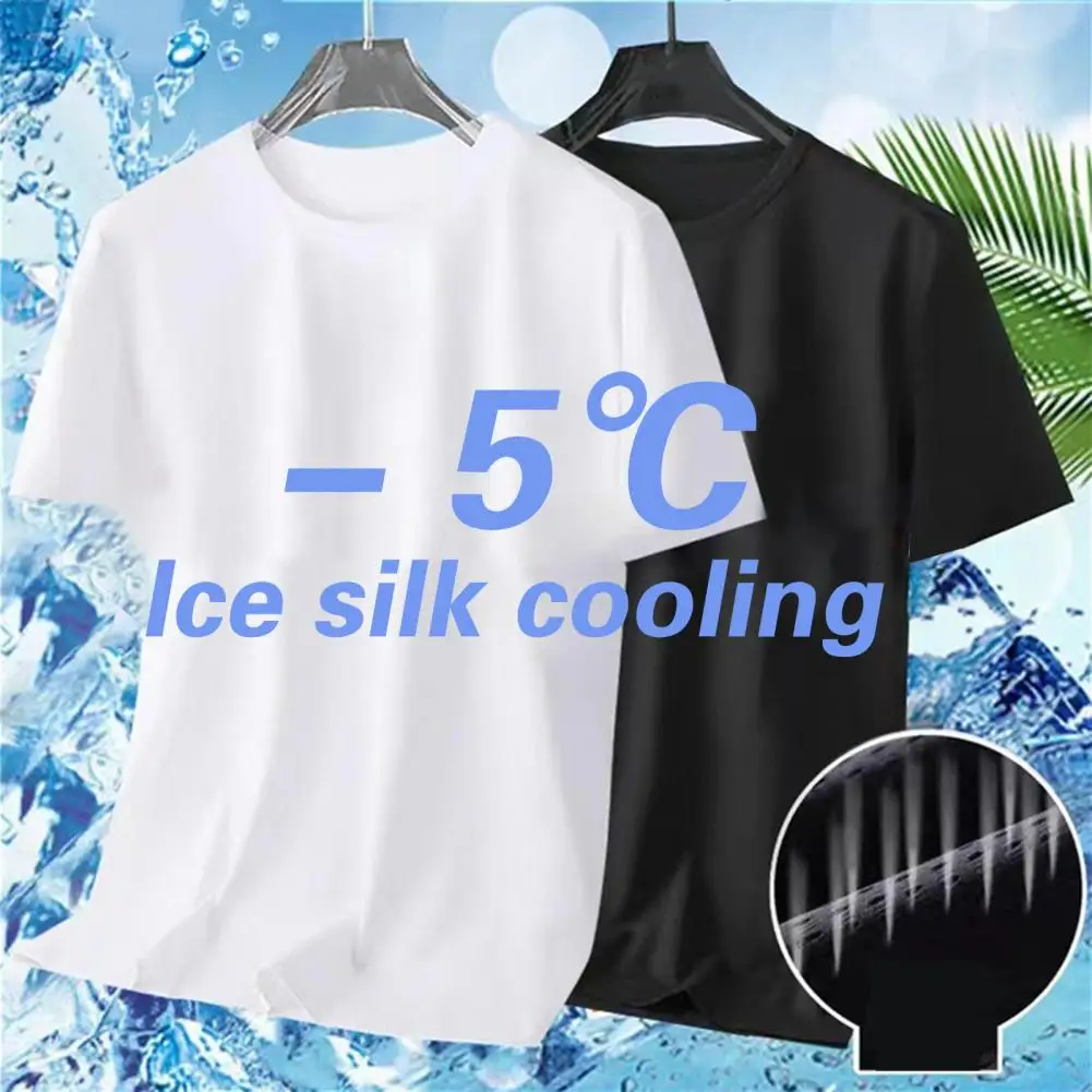 Top Trends: Men&#039;s Ice Silk Quick Dry Mesh T-shirt Summer Loose Sportswear Thin Breathable Short-sleeved Top Fitness Black Tops T-Shirts Shoppable Styles