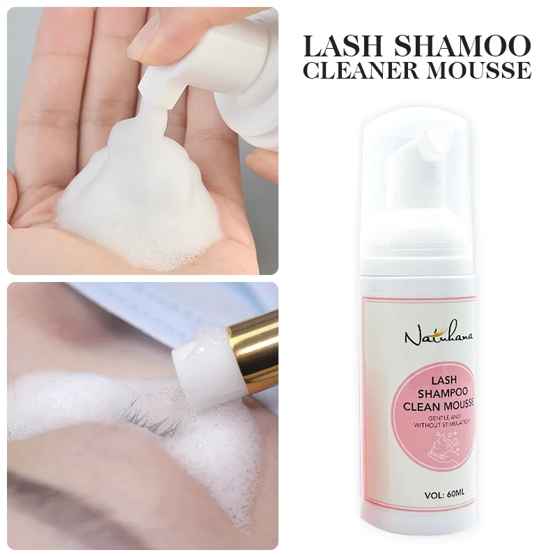 Top Trends: NATUHANA 60ml Eyelash Shampoo Grafting Eyelashes Gentle Cleansing Mousse Foam No Stimulation Makeup Clean Eyelash Extension Glue Shoppable Styles