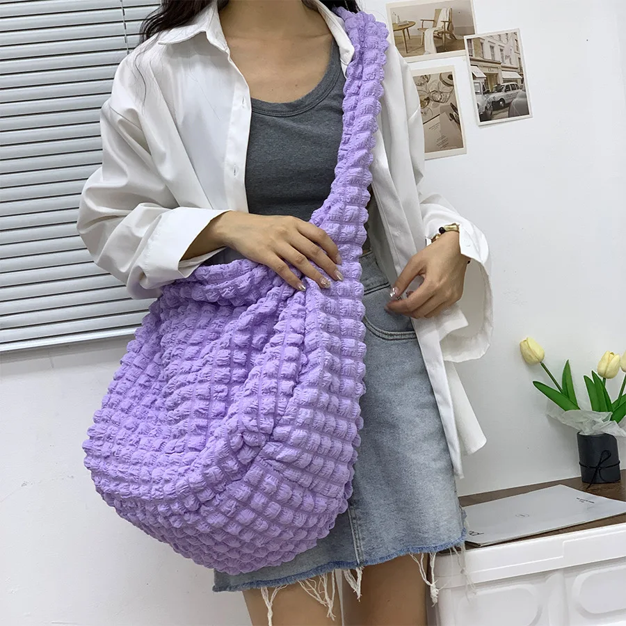 Top Trends: Casual Ruched Large Hobos Tote Bag Designer Women Shouder Bags Nylon Padded Crossbody Bag Big Puffer Bag Shopper Purses 2023 Shoppable Styles