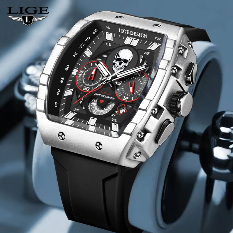 Top Trends: LIGE Top Brand Luxury Men Wristwatch Chronograph Waterproof Luminous Date Men Watches Silicone Strap Quartz Relogio Masculino Shoppable Styles