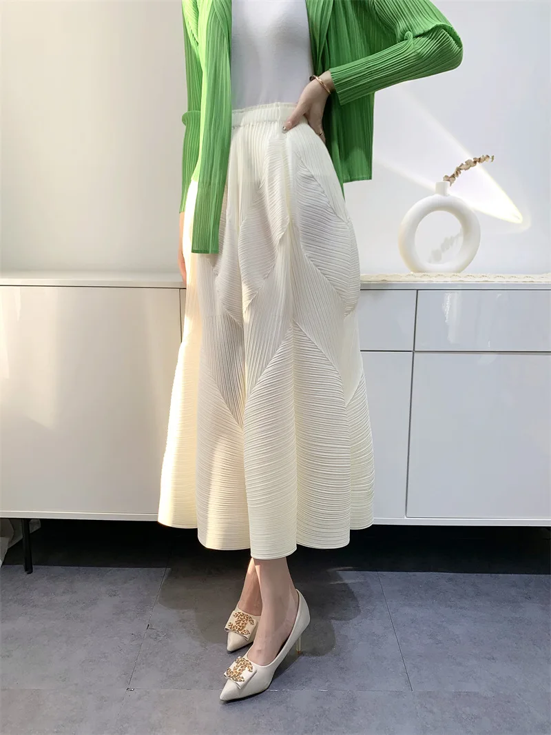 Top Trends: Miyake Style Pleated Skirt For Women 2023 Summer Solid Color Mid-Length High Temperature Pleated Craft Pleated Bud Pleated Skirt Shoppable Styles - Image 2