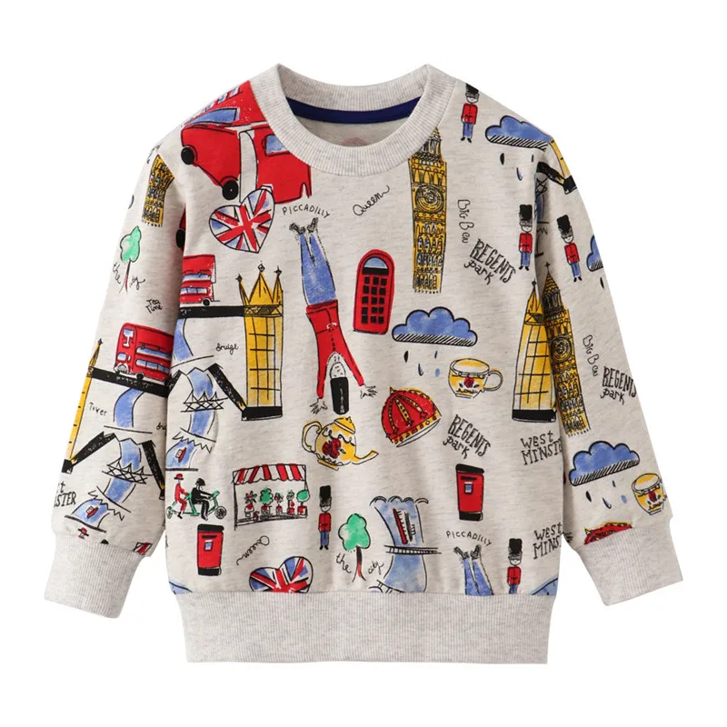 Top Trends: Jumping Meters Clearance Children&#039;s Long Sleeve Sweatshirts Cotton Animals Applique Fashion Kids Hoodies Tops Shoppable Styles