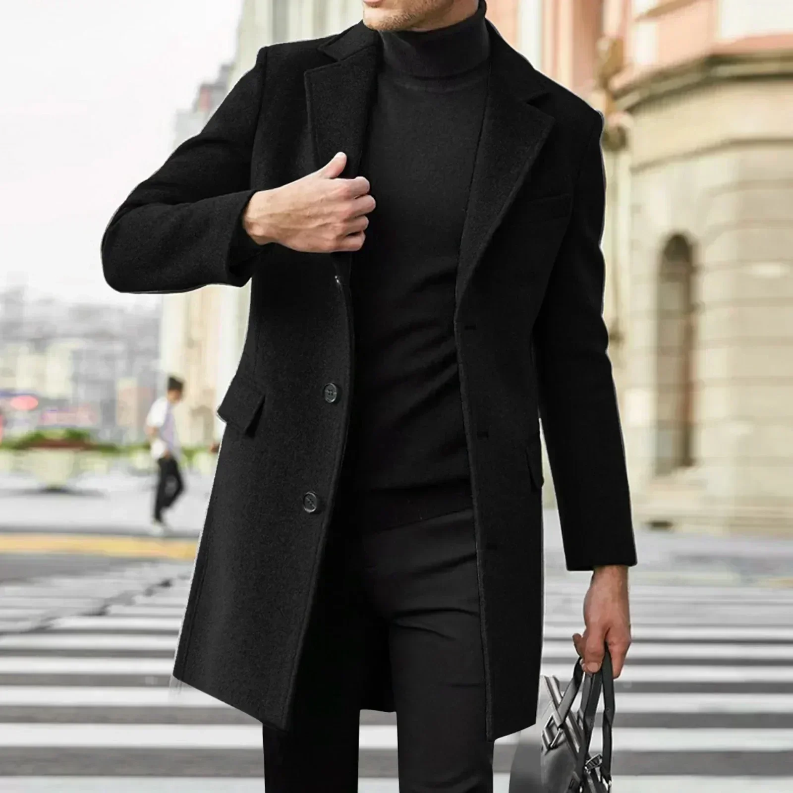 Top Trends: Coats Men's Winter Suit Jacket Clothing Business Woolen Long Poncho Trench Male Cloak Windbreaker Parkas Customs Free Products Shoppable Styles