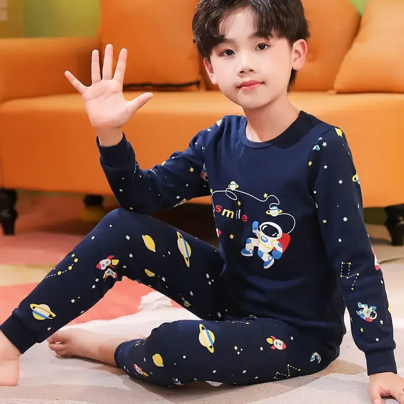 Top Trends: Baby Boys Pajamas Autumn Long Sleeved Children&#039;s Clothing Sleepwear Teen Pajama Cotton Pyjamas Sets For Kids 6 8 10 12 14 Years Shoppable Styles