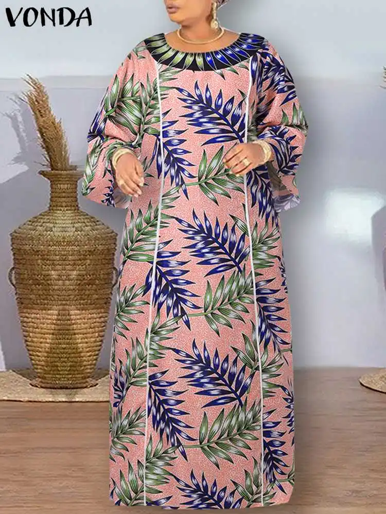 Top Trends: VONDA Autumn Maxi Dress Women Sundress 2023 Long Flare Sleeve Bohemian Printed Dress Casual Loose Elegant Holiday Party Vestidos Shoppable Styles