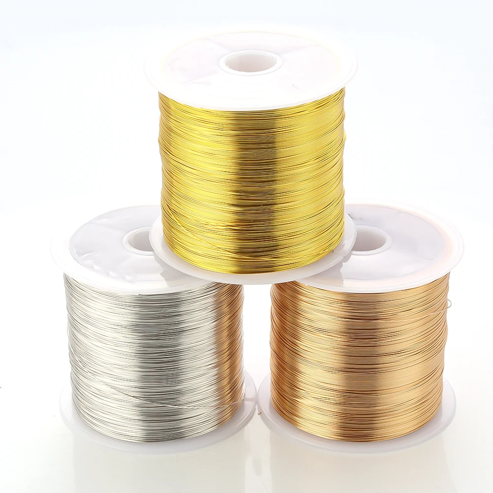 Top Trends: 100m / Roll 0.3 / 0.4mm Color Retention Copper Wire For Making Bracelet Necklace DIY Colorfast Beading Thread Jewelry Handcraft Shoppable Styles