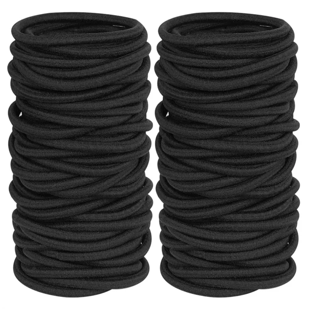 Top Trends: 10 / 30 / 50Pcs Cloth Black Hair Women Men Small Hairband Elastic Rubber Ties Bands Ponytail Holder Scrunchies Headband Accessories Shoppable Styles