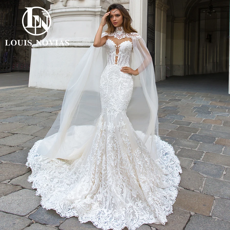 Top Trends: LOUIS NOVIAS Mermaid Wedding Dresses 2024 New Sweetheart Beading CRYSTAL With Shawl Appliques Wedding Gown Vestidos De Novia Shoppable Styles