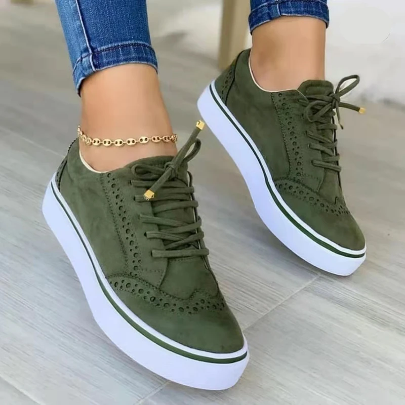 Top Trends: 2023 New Women&#039;s Low-top Vulcanized Shoes Round Toe Casual Flats Lace-up Walking Shoes Woman Spring Summer Versatile Comfortable Shoppable Styles