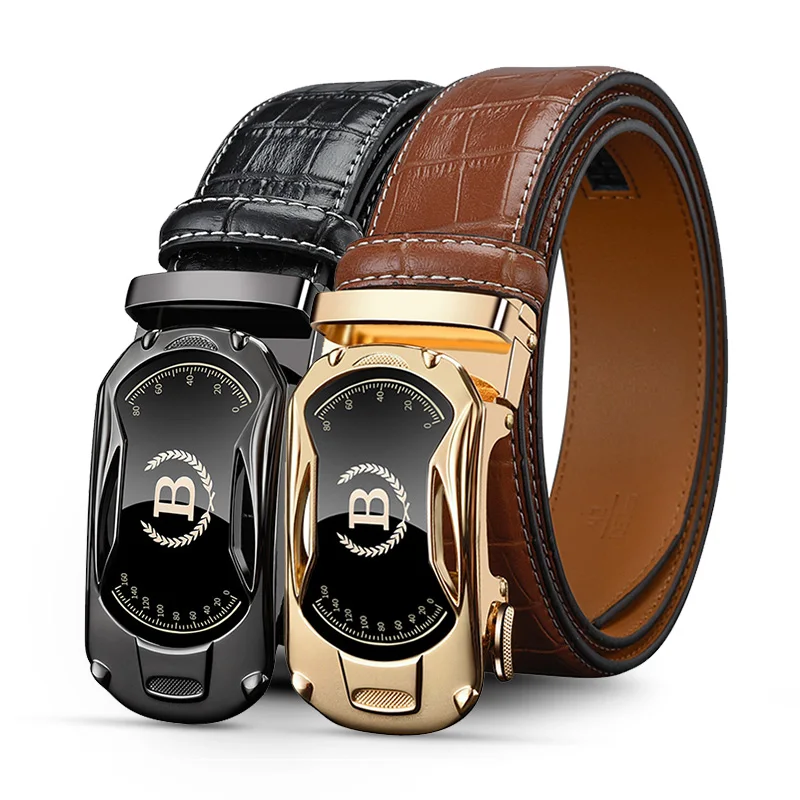 Top Trends: HCDW Brand Work Belts Man Automatic Genuine Leather Belt For Men Luxury Black Brown Designer Fashion Male Golf Trouser Belt Gift Shoppable Styles