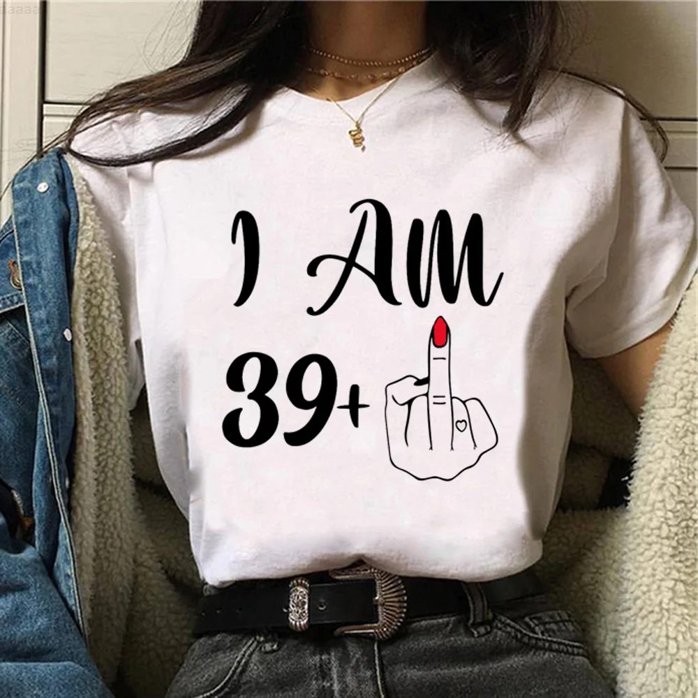 Top Trends: 40 Ans 40Th Years Birthday T-Shirts Women Streetwear Funny Tee Girl Harajuku Designer Graphic Clothes Top Women Harajuku Tee Shoppable Styles