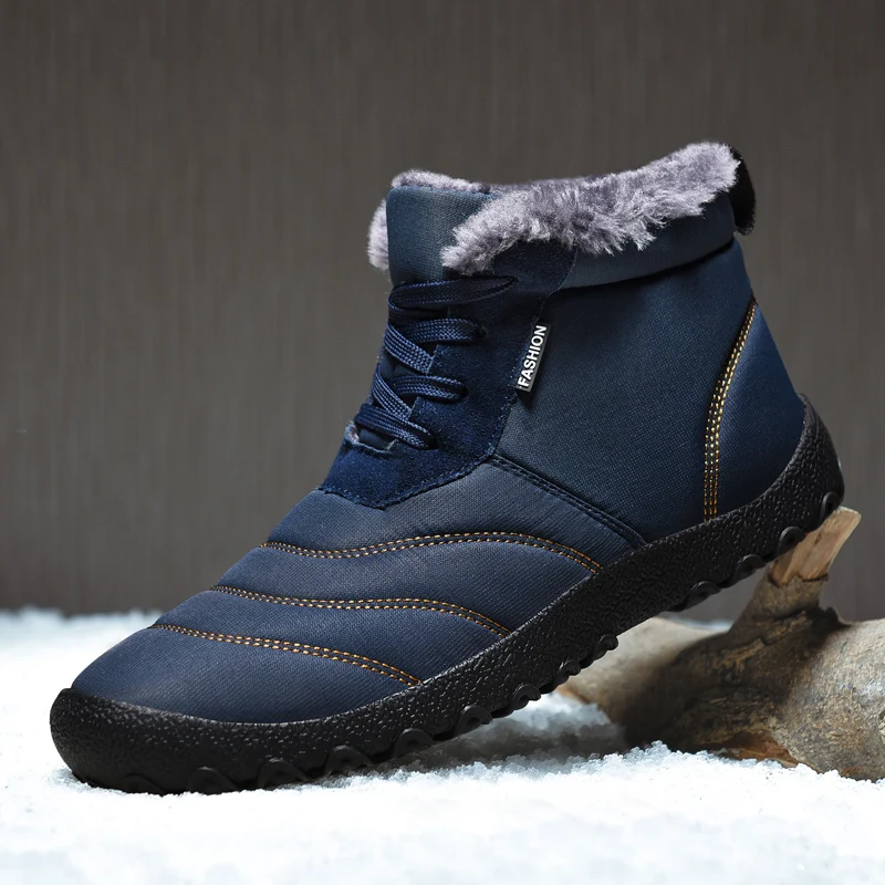 Top Trends: Super Warm Winter Men Boots Waterproof Outdoor Antiskid Sneakers Snow Boots With Fur Plush Men&#039;s Ankle Boots Fur Winter Shoes Shoppable Styles