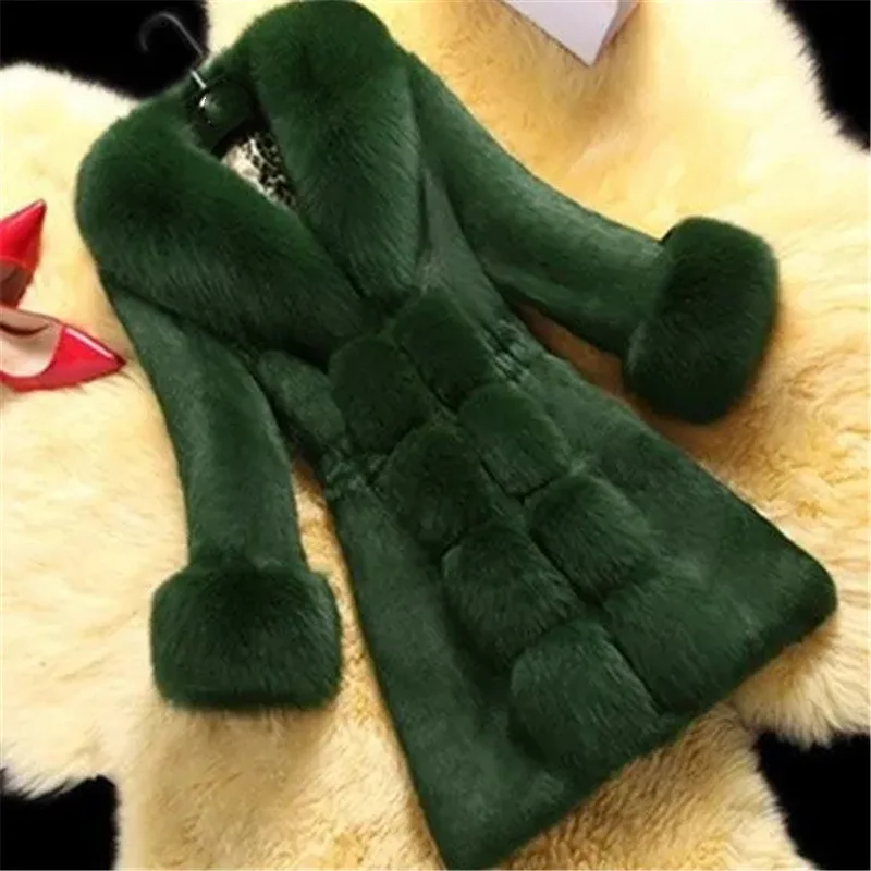 Top Trends: Vintage 2022 New Autumn Winter Female Mid-Long Fleece Overcoat Faux Fur Fox Fur Collar Mink Fur Coat Thicken Elegant 408 Shoppable Styles