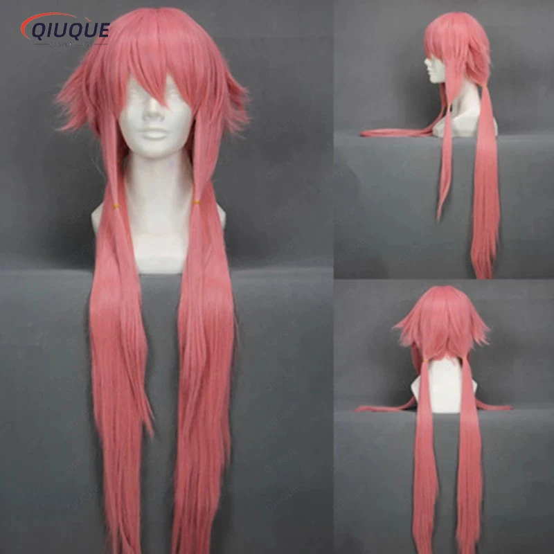 Top Trends: The Future Diary Yuno Gasai 80cm Long Pink Straight Women's Girl Heat Resistant Cosplay Costume Wig + Track + Cap Shoppable Styles