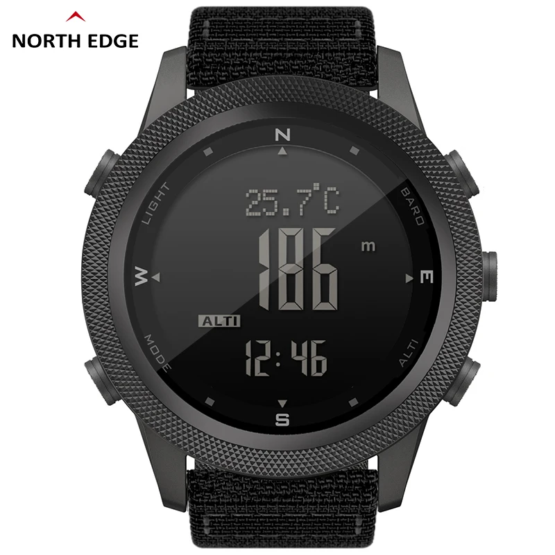 Top Trends: NORTH EDGE APACHE-46 Men Digital Watch Outdoor Sports Running Swimming Outdoor Sport Watches Altimeter Barometer Compass WR50M Shoppable Styles