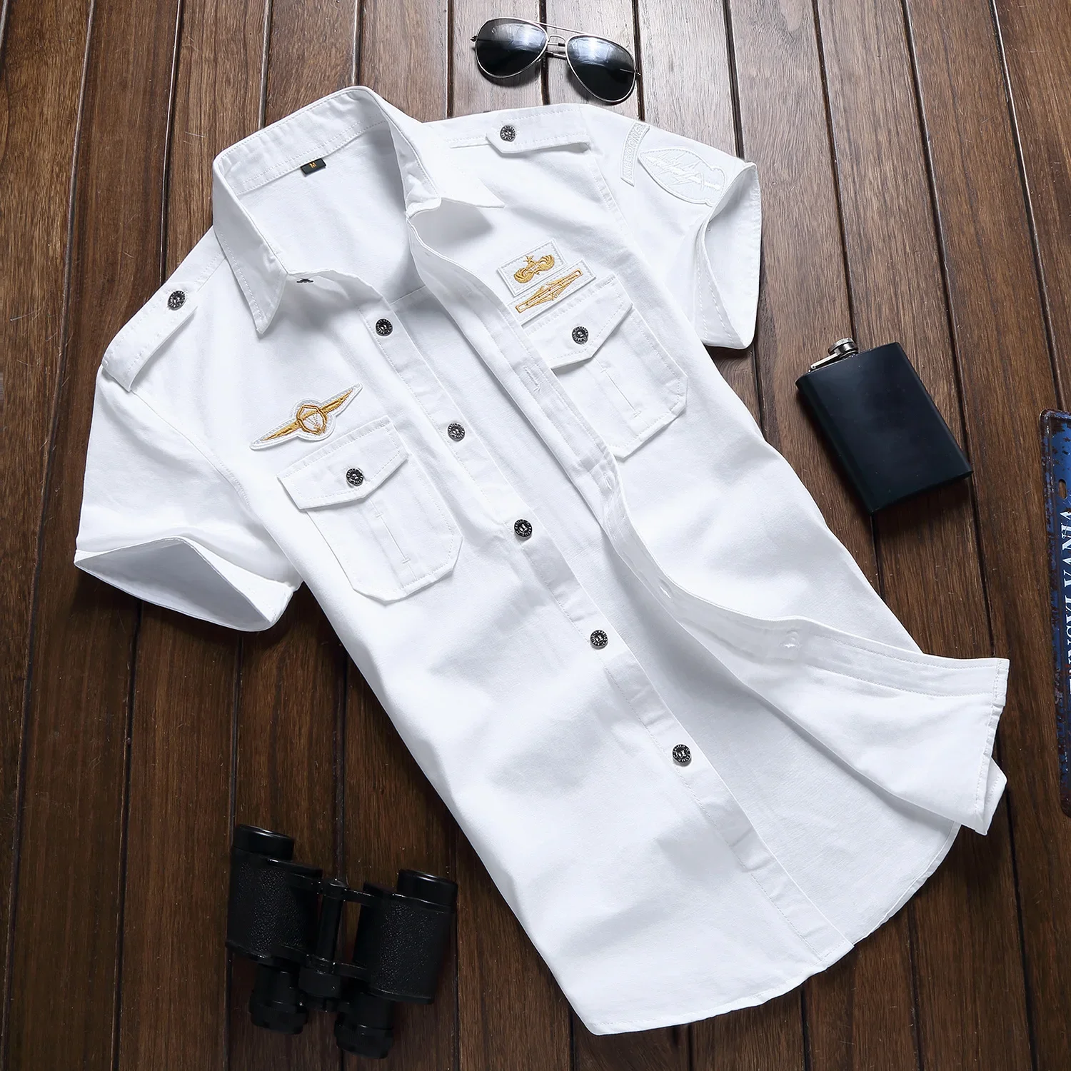 Top Trends: 2023 New Mens Military Shirt Men Short Sleeve Cargo Shirts 100% Cotton Casual Solid Shirt Male Pocket Work Shirt Shoppable Styles - Image 2