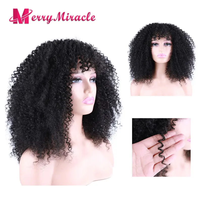 Top Trends: Short Synthetic Wig Natural Black Color Kinky Curly Hair Wig Afro Curly Wigs For Women Black Curly Synthetic Wig Puffy Hair Shoppable Styles