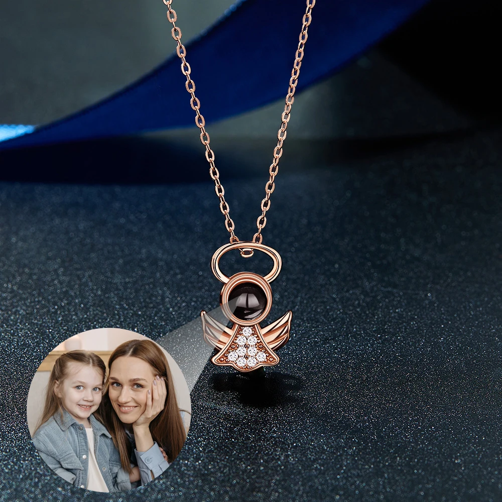 Top Trends: Little Angel Necklace Projection Personality Customized Photo Projection Necklace Pendant Necklace Custom Jewelry Memorial Gifts Shoppable Styles