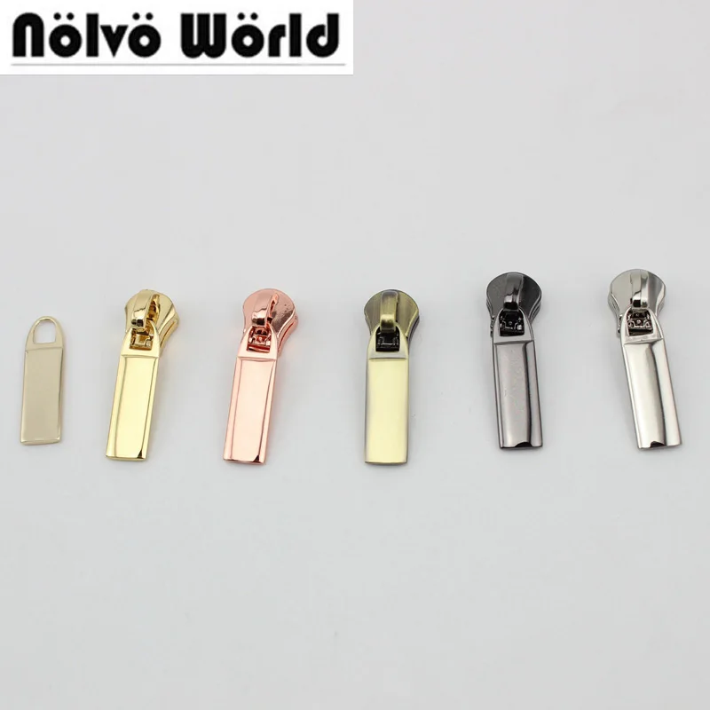 Top Trends: Nolvo World 10-50pcs 7 Colors 5 # Size DIY Metal Teeth Zipper Head Pullers, No.5 Zipper Puller Slider For Bags, garments Sewing Shoppable Styles