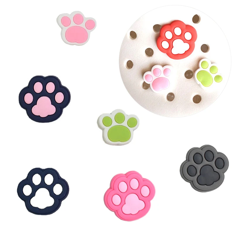 Top Trends: 1PCS Dog Paw Shoe Charms Pin For Croc Accessories Shoe Bracelet Wristband Girl Boys Adults Men Women Party Favor Gifts Shoppable Styles