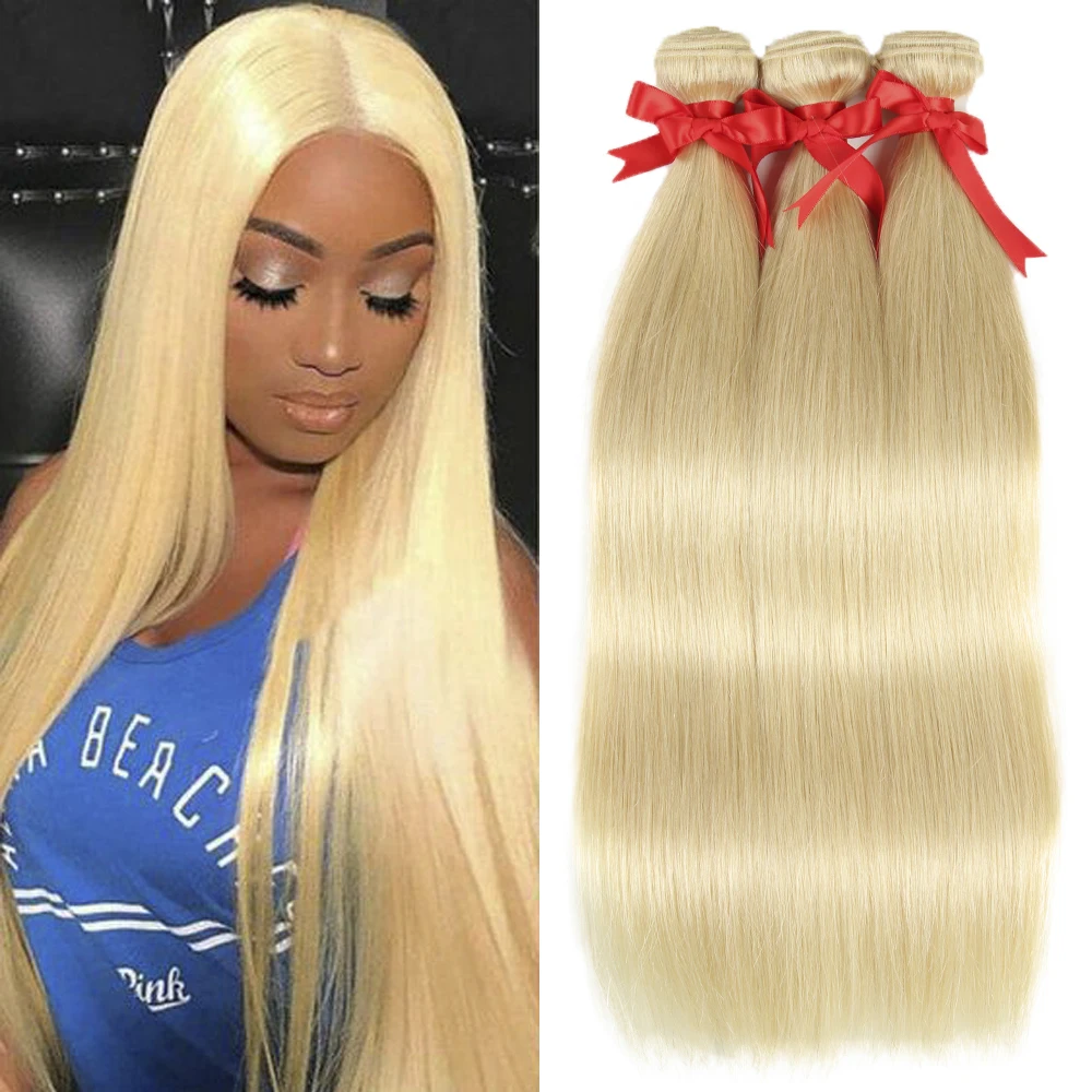 Top Trends: Sleek Straight Human Hair Bundles 613 Blonde Brazilian Straight Human Hair Weave Bundles Single Bundles Remy Hair Extensions Shoppable Styles