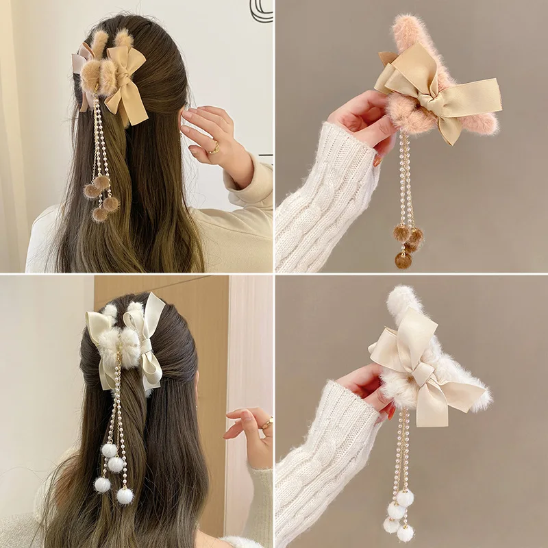 Top Trends: 2022 New Elegant Claw Clips Plush Grab Butterfly Metal Hairpin Back Tassel Shark Clip Women Hair Styling Tools Accessories Shoppable Styles