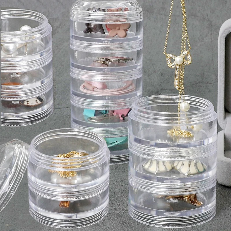 Top Trends: Small Multilayer Rotating Storage Box Jewelry Earrings Ring Acrylic Box Jewelry Stand Organizer Boxes Display Rack With Cover Shoppable Styles