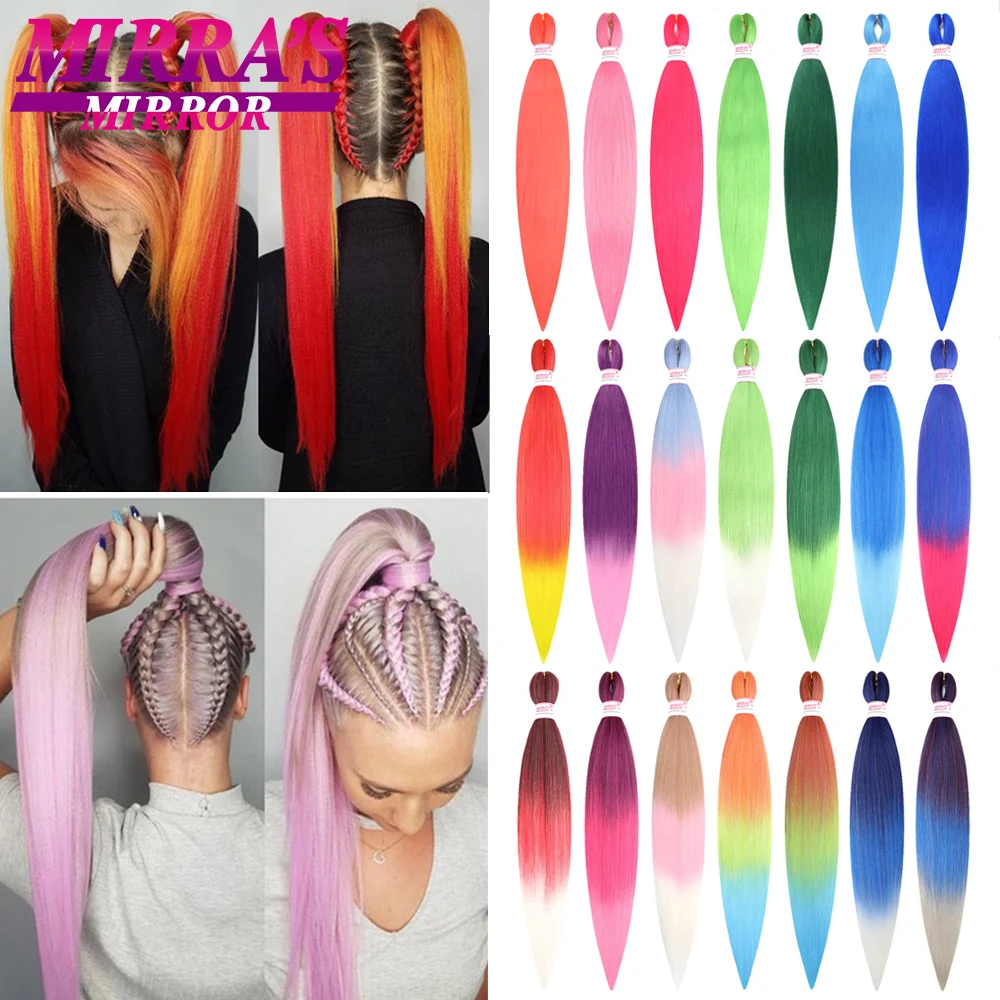 Top Trends: Corlorful Synthetic Jumbo Braids Hair Extensions 28 Inch Braiding Hair Pre Stretched Yellow Blue Green Red Pink Purple Braids Shoppable Styles