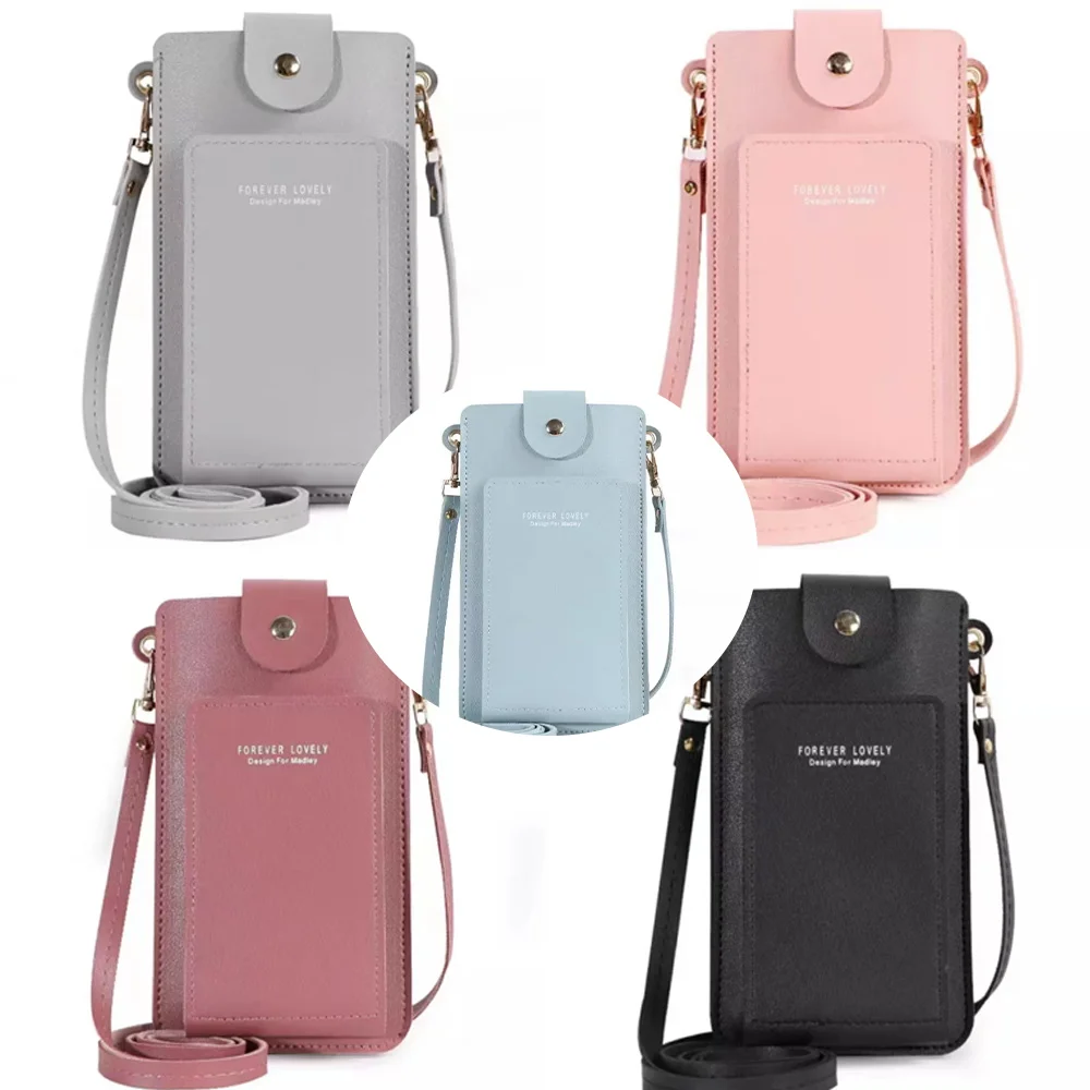 Top Trends: Messenger Shoulder Bags Fashion Women Bag Crossbody Pack Mini Mobile Cover Leather Clutch Cell Phone Pocket Touch Screen Handbag Shoppable Styles