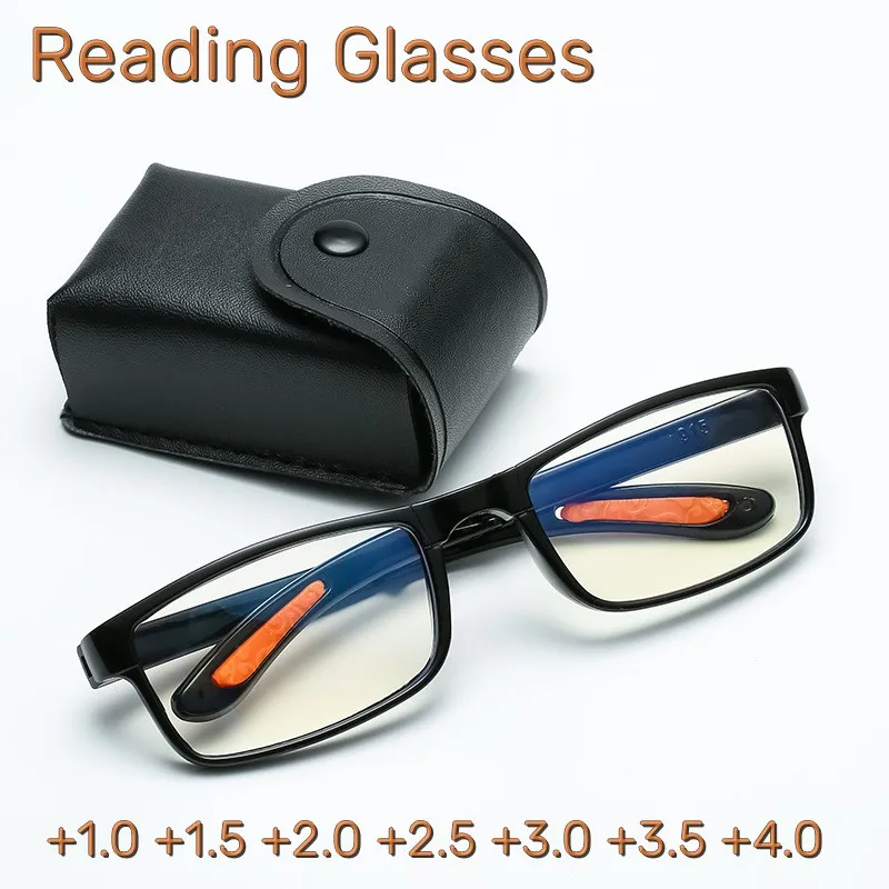 Top Trends: Foldable Reading Glasses With Box Anti-blue Light Women Men Portable Eyewear TR90 Farsight Eyewear Diopters + 1.0 + 1.5 To + 4.0 Shoppable Styles