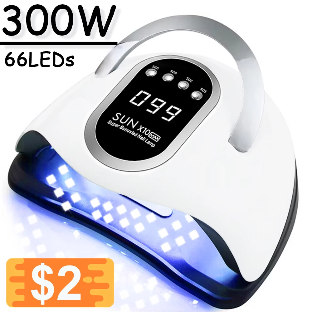 Top Trends: 300W Professional Nail Dryer Lamp For Manicure Powerful UV Gel Nail Lamp 66 LEDs Automatic Sensing Gel Polish Drying Lamp Shoppable Styles