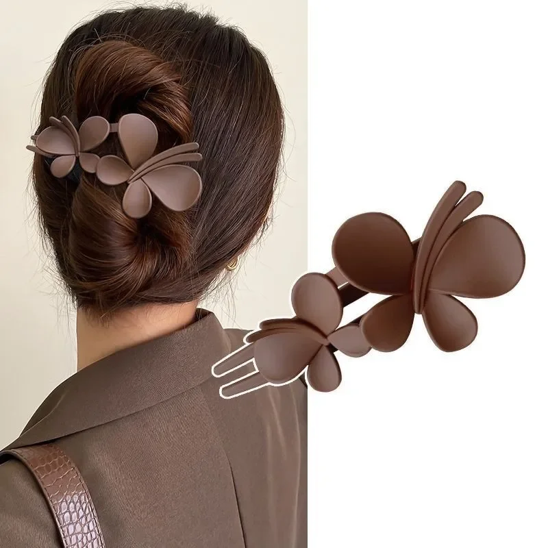 Top Trends: Fashion Girl's Hairpin Double Butterfly Duckbill Hair Claws Retro Hair Clips Accessories For Women Barrettes Ponytail Headwear Shoppable Styles - Image 4