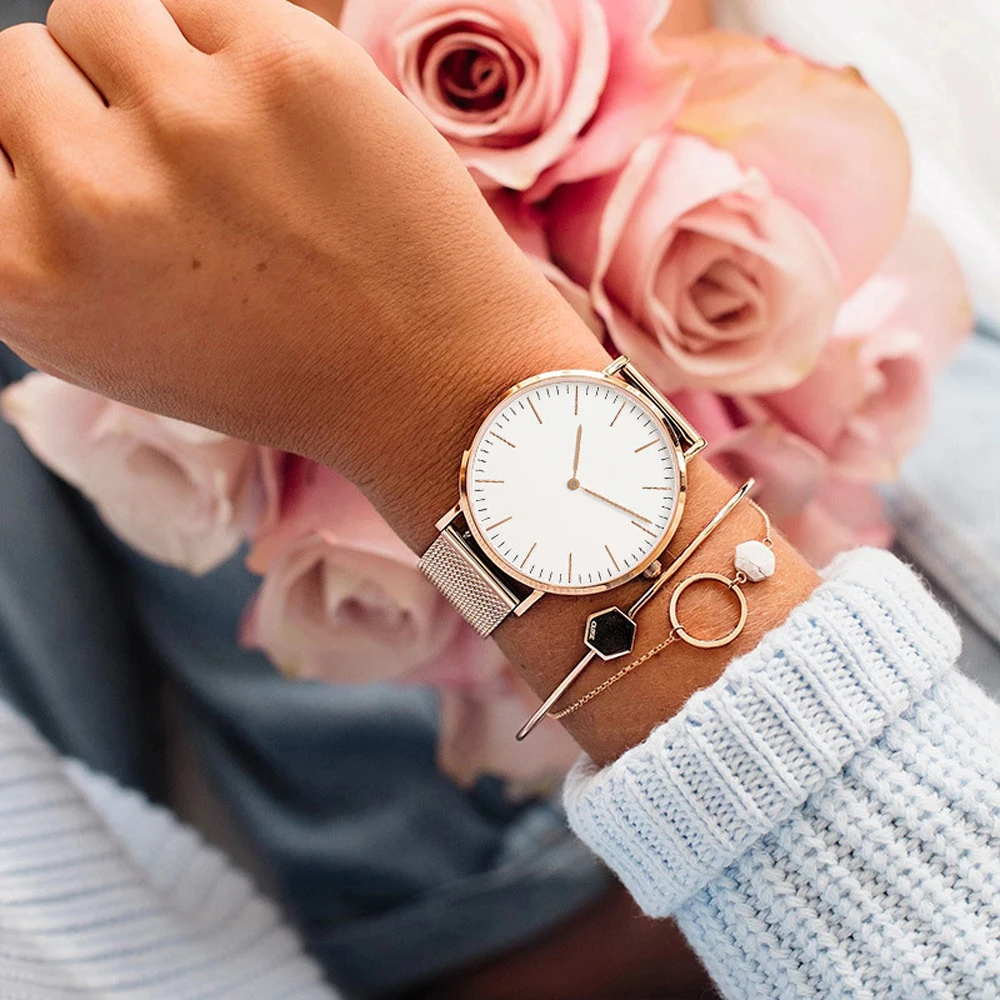 Top Trends: Luxury Rose Gold Watch Women Bracelet Top Brand Ladies Casual Quartz Clock Steel Women's Wristwatch Montre Femme Relogio Shoppable Styles - Image 4