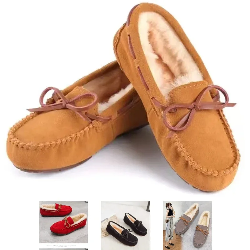 Top Trends: Women Fluffy Fur Flat Loafers Moccasin Shoes Slip-on Comfortable Elegant Fabric Suede Ballet Casual Warm Round Toe Winter 2023 Shoppable Styles