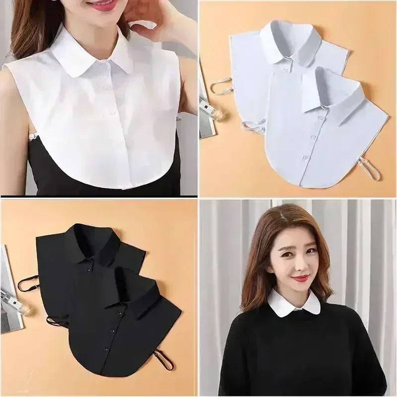 Top Trends: Cotton Fake Collar Blouse For Women Men Detachable Shirt Collar Solid Color False Collars Shirts Clothes Decoration Accessories Shoppable Styles