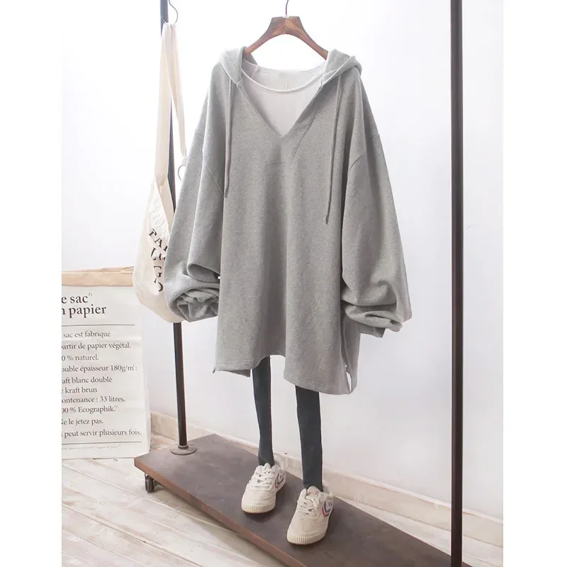 Top Trends: Kpop Korean Hoodie Women Sweatshirt Autumn Winter Clothes Cotton V Neck Hoodies Top Streetwear Loose Ropa De Mujer Woman Jackets Shoppable Styles