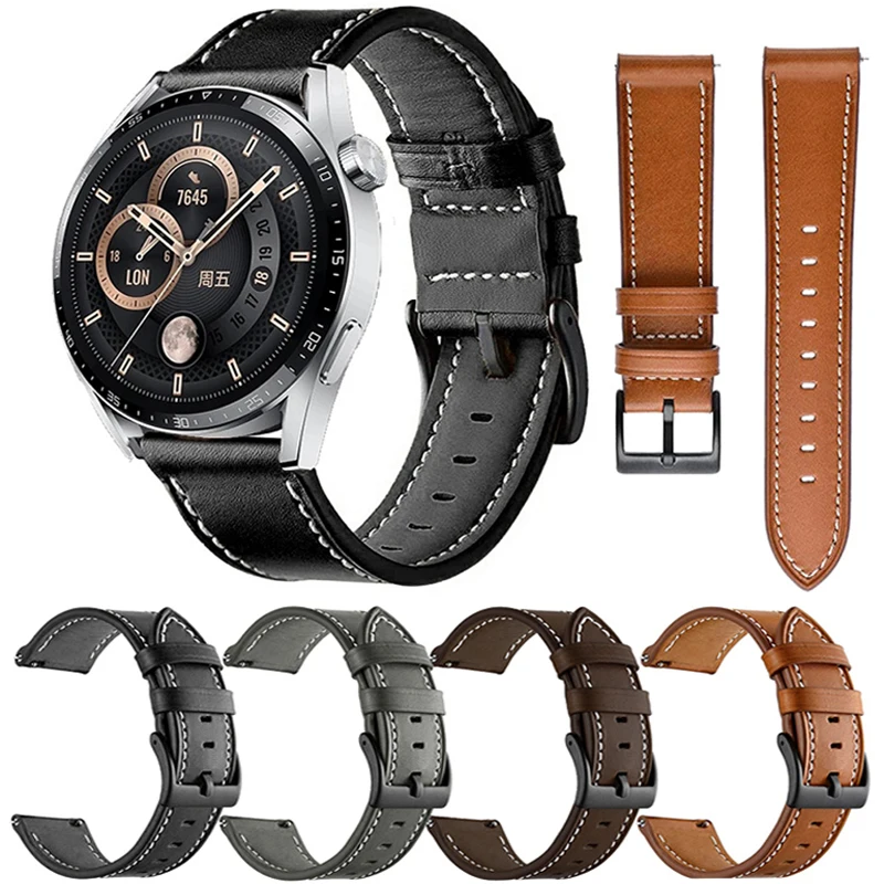 Top Trends: Straps For Huawei Watch GT2 GT 3 GT3 42mm 46mm Genuine Leather Smart Wristband Bracelet Watchband Accessories Belt 20 22mm Shoppable Styles