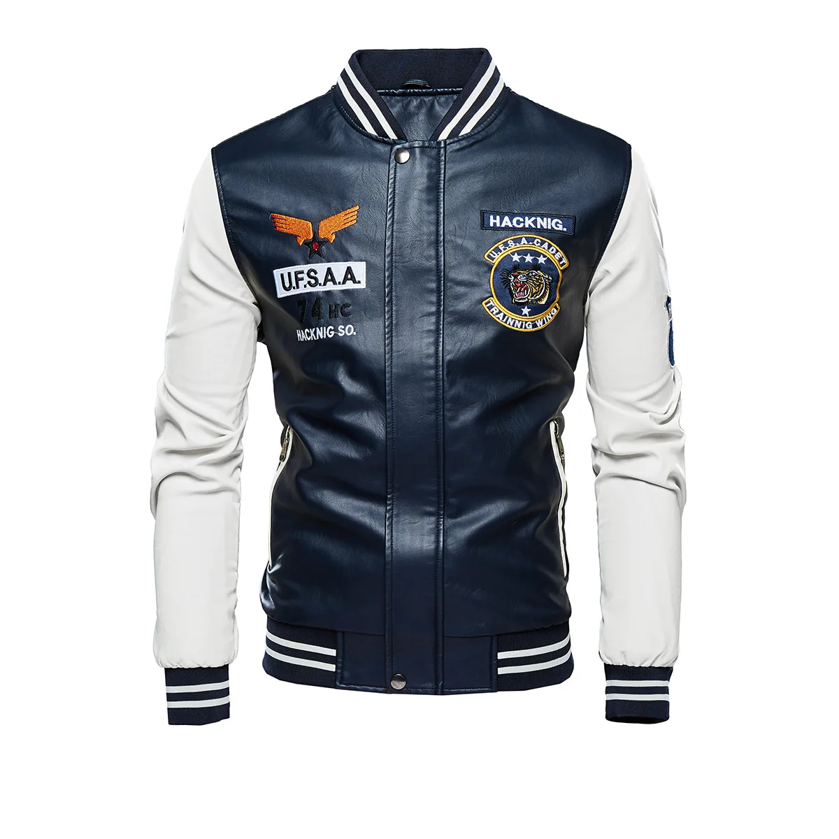 Top Trends: 2023 New Spring And Autumn Motorcycle Men&#039;s Leather Jacket Embroidered Baseball Clothing High Quality Brand Leisure Coat Shoppable Styles