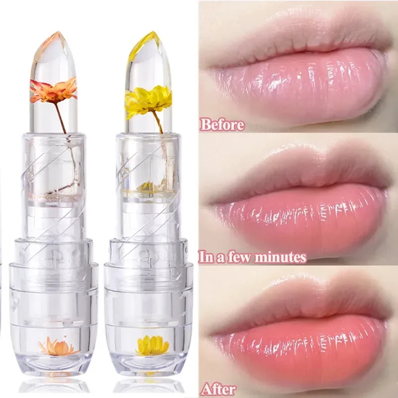 Top Trends: Temperature Color Change Flower Lipstick Waterproof Moisturizing Magic Jelly Lip Blam Crystal Transparent Lips Makeup Cosmetics Shoppable Styles