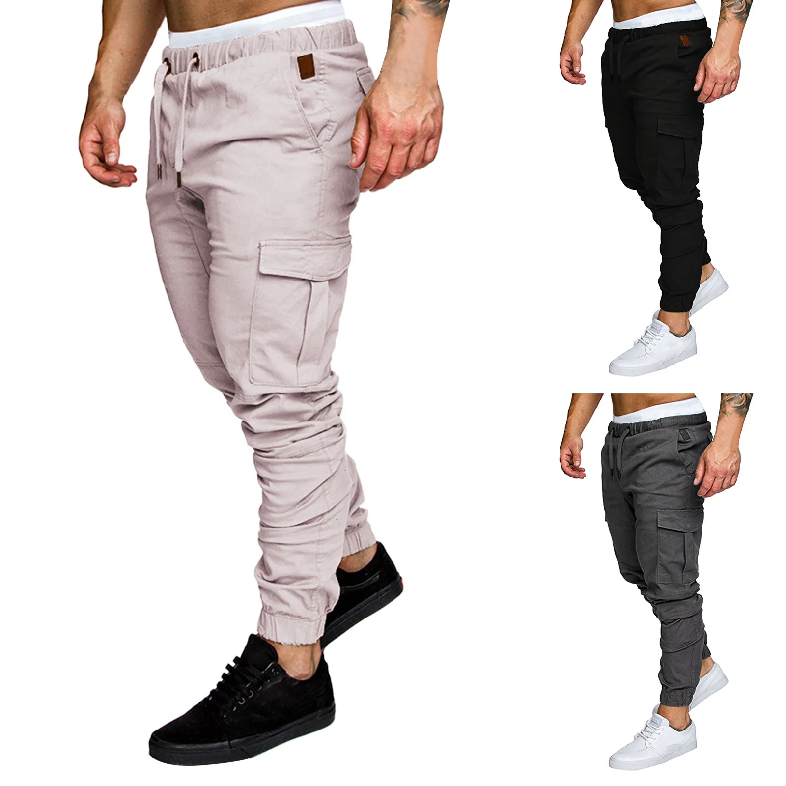 Top Trends: Casual Men Cargo Pants Fashion Big Pocket Hip Hop Harem Pants Quality Outwear Sweatpants Soft Men's Joggers Trousers Homme Shoppable Styles